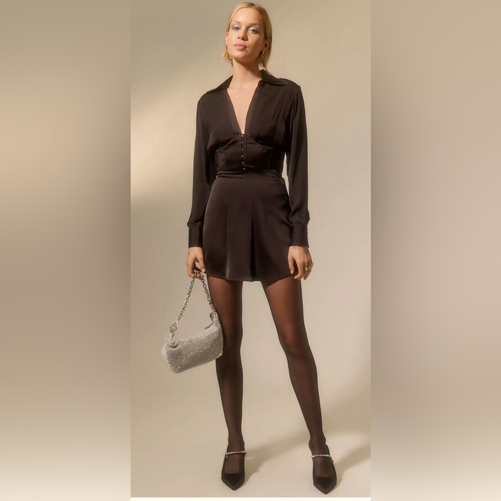 Urban Outfitters Phoebe Corseted Shirt Dress EUC​​​​